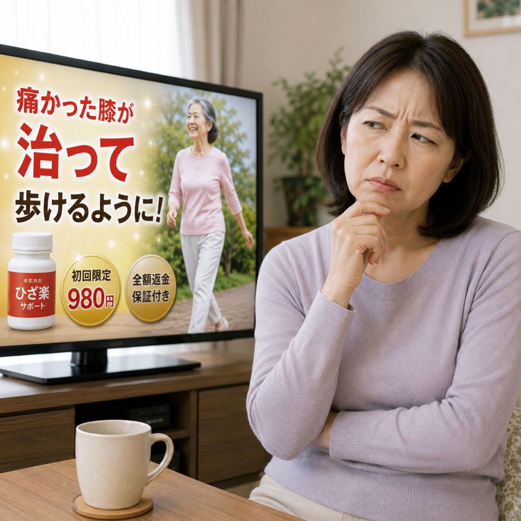 CMを疑う中年女性